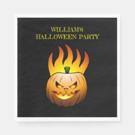 Guardanapo De Papel Pumpkin Papel Napkin no Fiery Halloween