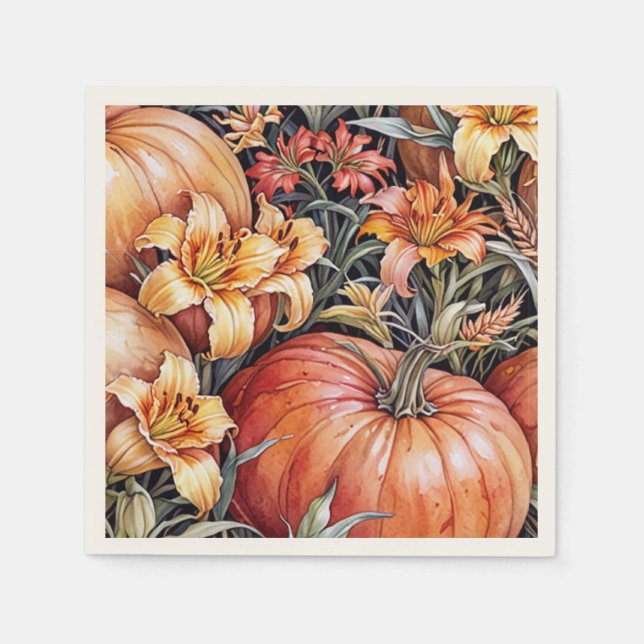 Guardanapo De Papel Pumpkin Patch e Daylily Floormat (Frente)