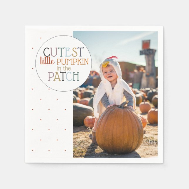 Guardanapo De Papel Pumpkin Patch Photo Napkins (Frente)