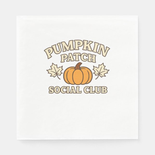 Guardanapo De Papel Pumpkin Patch Social Club - Estética Cozy Autumn (Frente)