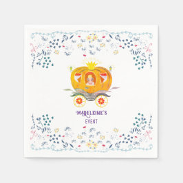 Guardanapo De Papel Pumpkin Princesa Carruagem Flores Selvagens Aniver