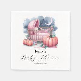 Guardanapo De Papel Pumpkin rosa Quebra de Aquarela e outono