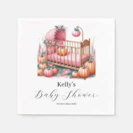 Guardanapo De Papel Pumpkin rosa Quebra de Aquarela e outono