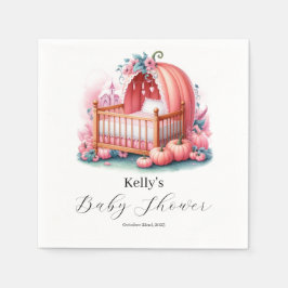 Guardanapo De Papel Pumpkin rosa Quebra de Aquarela e outono