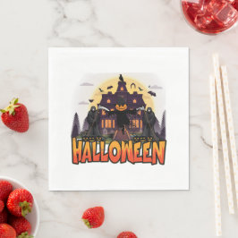 Guardanapo De Papel Pumpkin Scary House, Halloween
