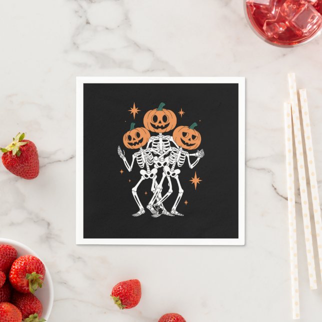 Guardanapo De Papel Pumpkin Skeleton Halloween Pumpkin Spooky (Insitu)