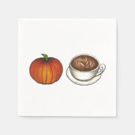 Guardanapo De Papel Pumpkin Spice Season Café outono de outono