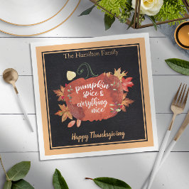 Guardanapo De Papel Pumpkin Spice & Tudo é Bom Ação de Graças
