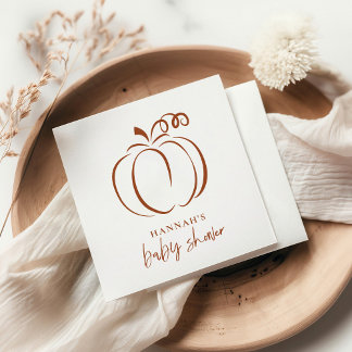 Guardanapo De Papel Pumpkin Terracotta Boho Burnt Orange Chá de fralda