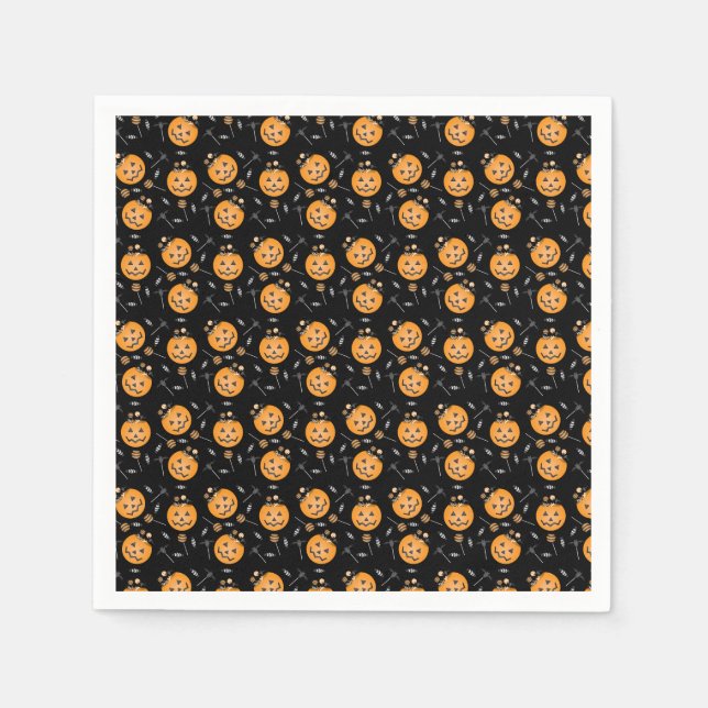 Guardanapo De Papel Pumpkin Trick Ou Treine Pail (Frente)