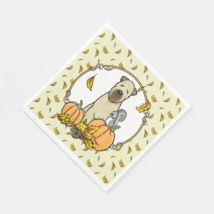 Guardanapo De Papel Pumpkins Cute de Queda de Terrier (sem punho 1b2)