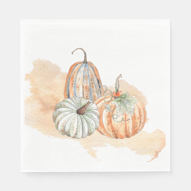 Guardanapo De Papel Pumpkins de Aquarela (Frente)