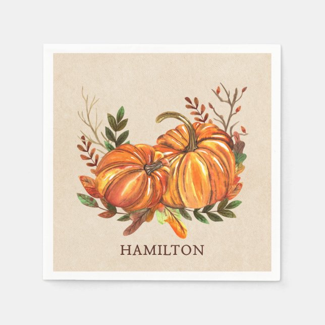 Guardanapo De Papel Pumpkins de Queda (Frente)