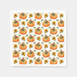 Guardanapo De Papel Pumpkins e Girassóis
