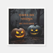 Pumpkins festivo do Halloween e Padrão Floral