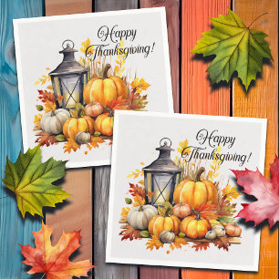 Guardanapo De Papel Pumpkins Maple Tree Deixa Lâmpada Graças
