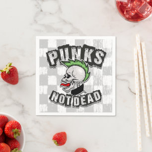 Guardanapo De Papel Punks Not Morto Skull Mohawk Punk Rock Rocker