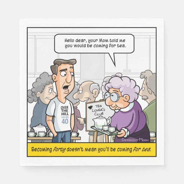 Guardanapo De Papel Punny aniversário de 40 anos Party Napkins (Frente)