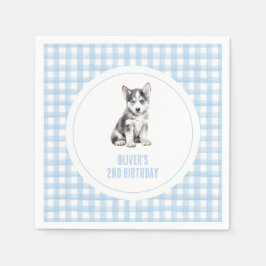 Guardanapo De Papel Puppy preppy plaid birthday