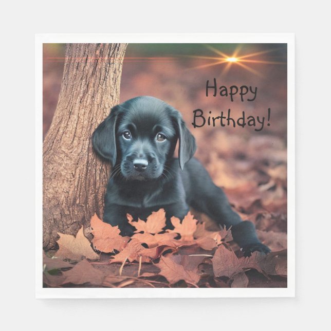 Guardanapo De Papel Puppy preto (Frente)