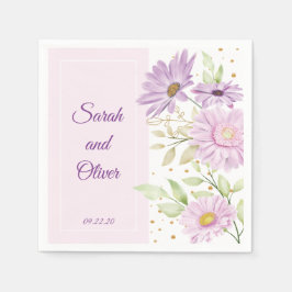 Guardanapo De Papel Pur Purple Wedding Floral