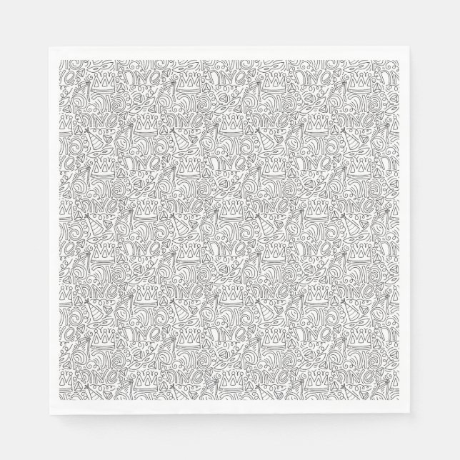 Guardanapo De Papel Purim Black and White Napkins (Frente)