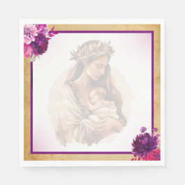Guardanapo De Papel Purple Boho Chá de fraldas Napkins