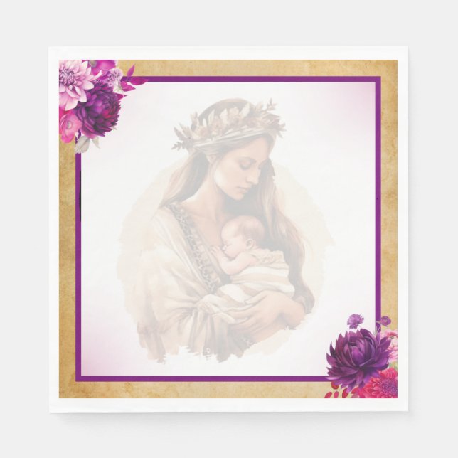 Guardanapo De Papel Purple Boho Chá de fraldas Napkins (Frente)