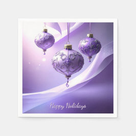 Guardanapo De Papel Purple Christmas Ball Holiday Napkin