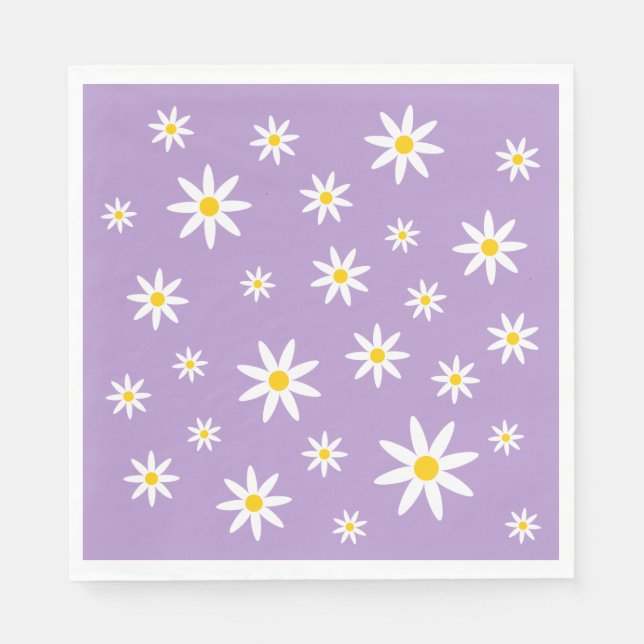 Guardanapo De Papel Purple Daisy Paper Napkins (Frente)