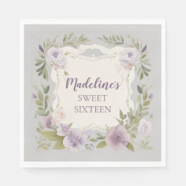 Guardanapo De Papel Purple Floral Napkins