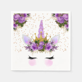Guardanapo De Papel Purple Floral Unicorn Princess