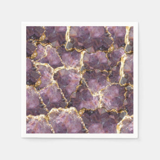 Guardanapo De Papel Purple Gold Crystal Collage Napkins