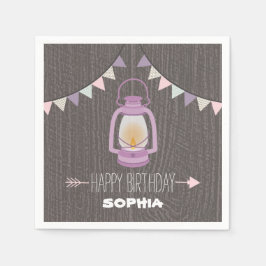 Guardanapo De Papel Purple Lanterna Birthday Napkins