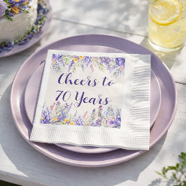 Guardanapo De Papel Purple Lavender Floral Garden Party 70th Birthday