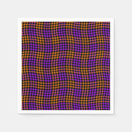 Guardanapo De Papel Purple Orange Plaid Checker Seamless Pattern