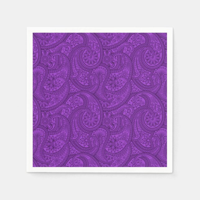 Guardanapo De Papel Purple Paisley (Frente)