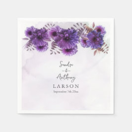 Guardanapo De Papel Purple Watercolor Chrysanthemum Wedding