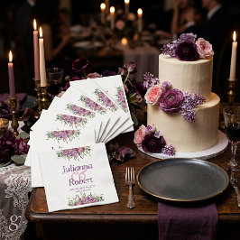 Guardanapo De Papel Purple watercolor wildflowers napkins