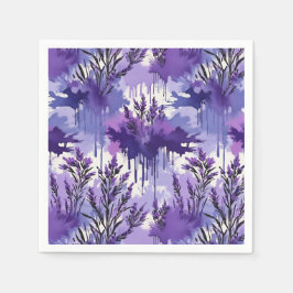 Guardanapo De Papel Purple Watercolor with Florals
