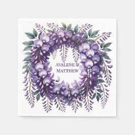 Guardanapo De Papel Purple Wisteria Wreath Wedding