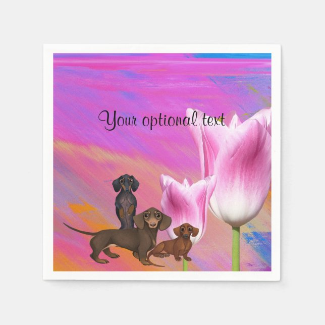 Guardanapo De Papel Púrpura Dachshund Paper Napkins (Frente)