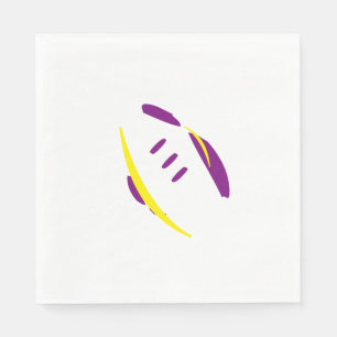 Guardanapo De Papel Púrpura de futebol e Napkins Amarelo Dourado