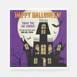 Guardanapo De Papel Púrpura de Morcegos Assustados de Halloween