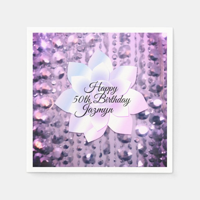 Guardanapo De Papel Púrpura e rosa elegante e com sombra (Frente)