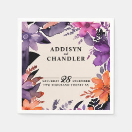 Guardanapo De Papel Púrpura Encantada + Casamento Floral de Halloween