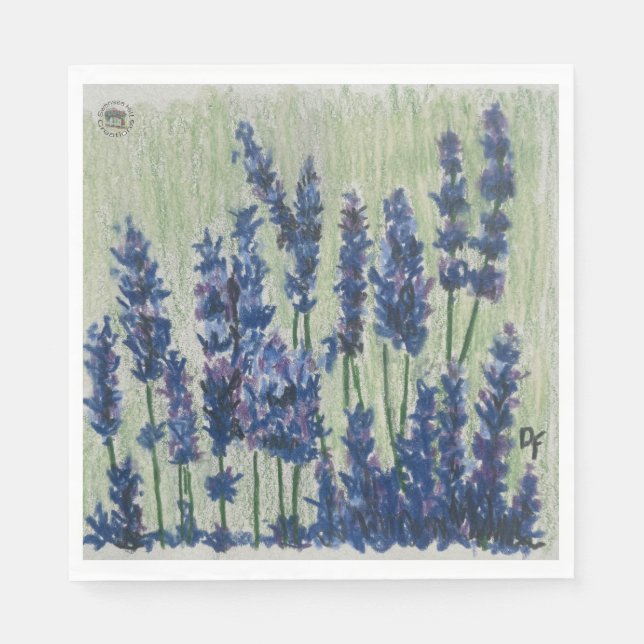 Guardanapo De Papel Púrpura Flores Papel Nápoles (Frente)