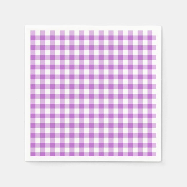 Guardanapo De Papel Púrpura Gingham Clássica (Frente)