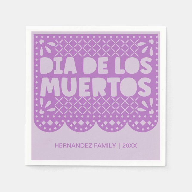 Guardanapo De Papel Púrpura personalizada de los Muertos Napkins (Frente)