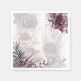 Guardanapo De Papel Púrpura, rosa e floral marrom elegantes